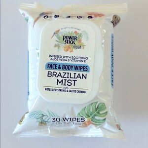 Infused with Aloe Vera Brazilian Mist Wipes notes of Pistachio & Salted Caramel